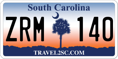 SC license plate ZRM140