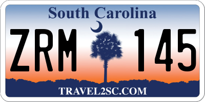 SC license plate ZRM145