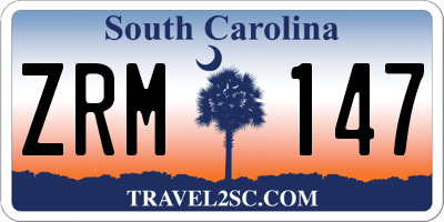 SC license plate ZRM147