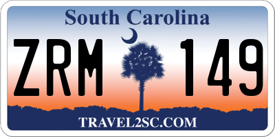 SC license plate ZRM149