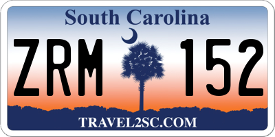 SC license plate ZRM152