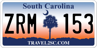 SC license plate ZRM153
