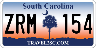 SC license plate ZRM154