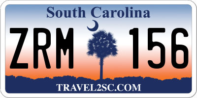 SC license plate ZRM156