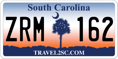 SC license plate ZRM162