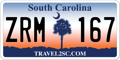 SC license plate ZRM167