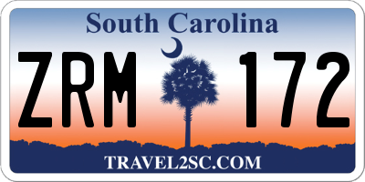 SC license plate ZRM172