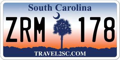 SC license plate ZRM178