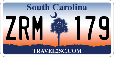 SC license plate ZRM179