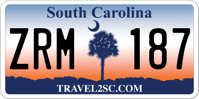 SC license plate ZRM187
