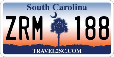 SC license plate ZRM188