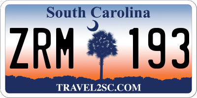 SC license plate ZRM193
