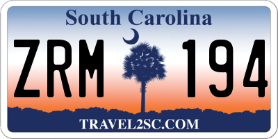 SC license plate ZRM194
