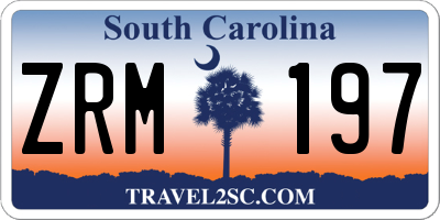SC license plate ZRM197