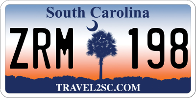 SC license plate ZRM198
