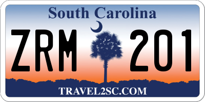 SC license plate ZRM201