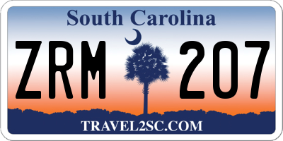 SC license plate ZRM207