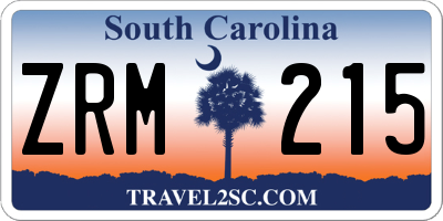 SC license plate ZRM215