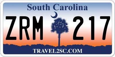 SC license plate ZRM217