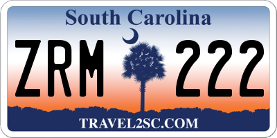 SC license plate ZRM222