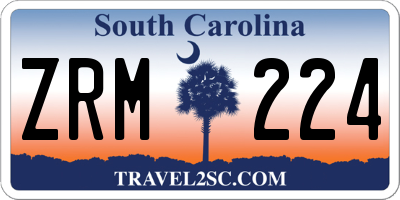 SC license plate ZRM224