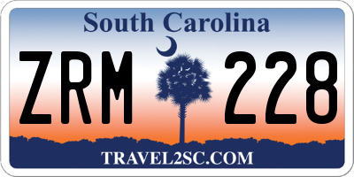 SC license plate ZRM228