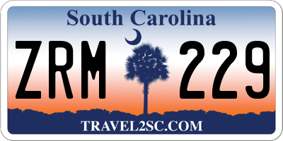 SC license plate ZRM229