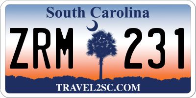 SC license plate ZRM231