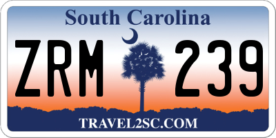 SC license plate ZRM239