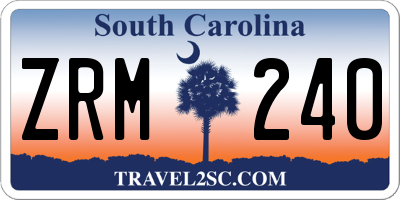 SC license plate ZRM240