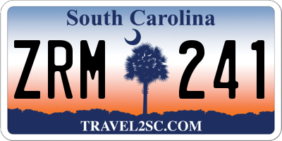 SC license plate ZRM241