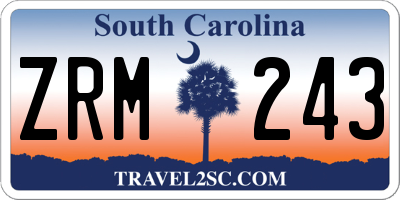 SC license plate ZRM243