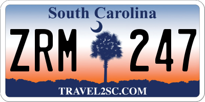 SC license plate ZRM247