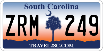 SC license plate ZRM249