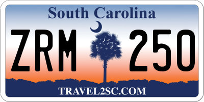 SC license plate ZRM250