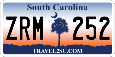 SC license plate ZRM252