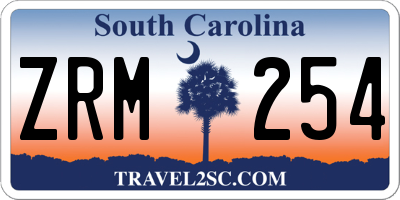 SC license plate ZRM254