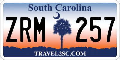 SC license plate ZRM257