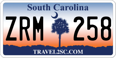 SC license plate ZRM258