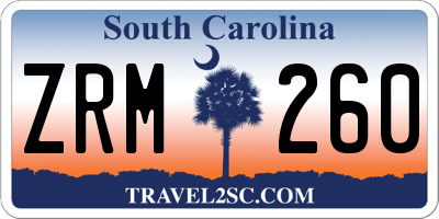 SC license plate ZRM260