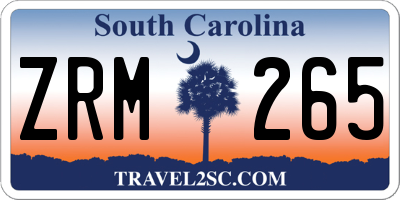 SC license plate ZRM265