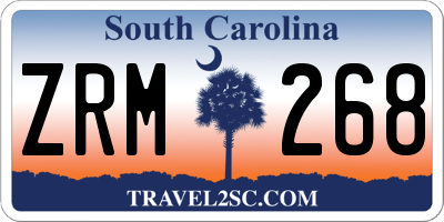 SC license plate ZRM268