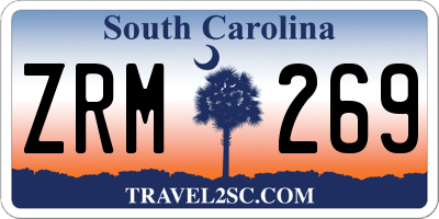 SC license plate ZRM269