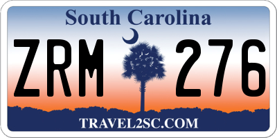 SC license plate ZRM276