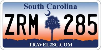 SC license plate ZRM285