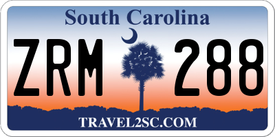 SC license plate ZRM288