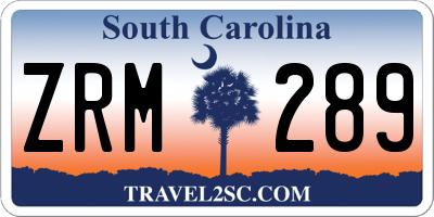 SC license plate ZRM289