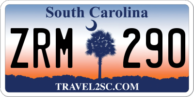 SC license plate ZRM290
