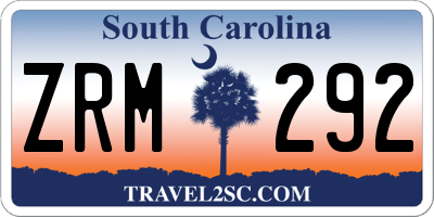 SC license plate ZRM292