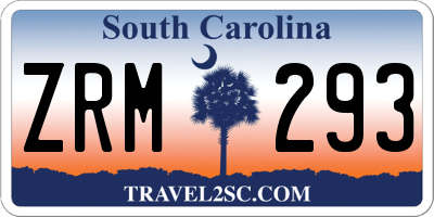 SC license plate ZRM293